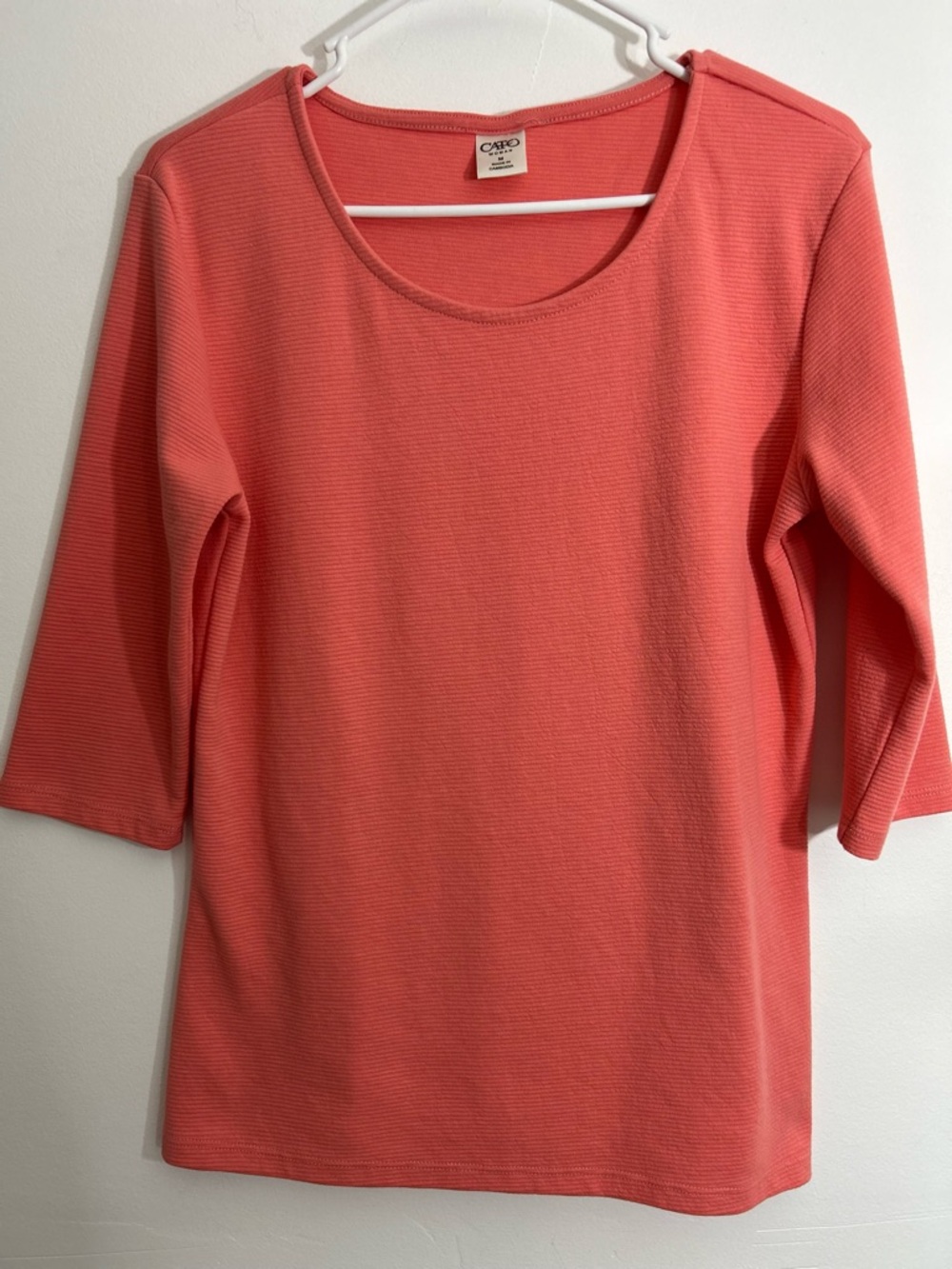CATO women’s  Coral Ribbed Scoop Neck Top